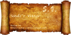 Sohár Viktor névjegykártya