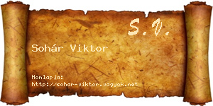 Sohár Viktor névjegykártya